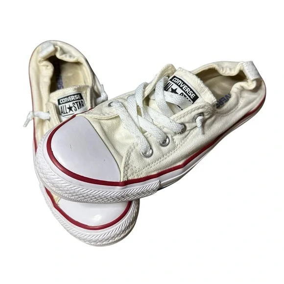 Converse Chuck Taylor All Star Slip-On Low Top White Red Women’s Size 9 - Picture 3 of 9